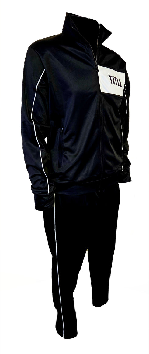 Title Tracksuit: Nylon Black - Top and Pants Set